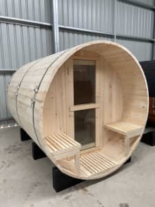 Canadian White Pine Family Barrel Sauna - Brand New