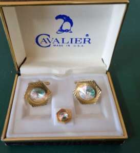 Vintage Cavalier Cuff Links and Tie Pin