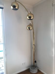 Brass and marble floor lamp (sold pending pick up)