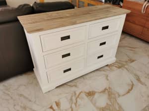 BRAND NEW acacia wood two tone dressing table