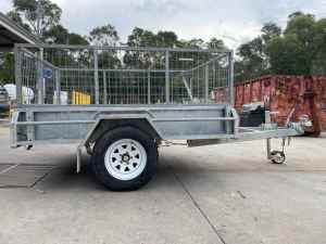 Caged Trailer - Xtreme 7X5 with Blue Storage Container