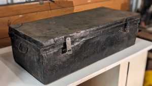 Large Black Vintage Metal Box 