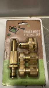 Brass hose fittings complete never opened