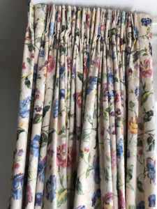 Pair of thermal lined floral curtains