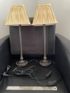 Bedside Lamps, Laura Ashley bases and shades
