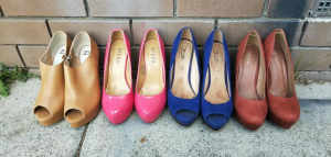 various high heel shoes, size 8, $10/pair$15/2 pairs
