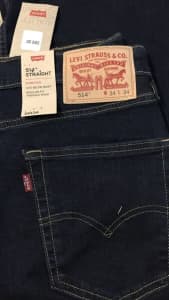NWT 514 LEVIS STRAIGHT FIT - BLACK IN ALL SIZES