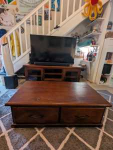 Timber Coffee Table and TV unit