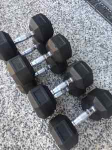 Dumbbells hex $3 kg weights gym equipment fitness