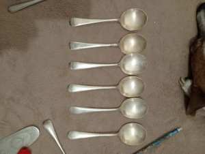 Vintage Silver Plate Soup Spoons