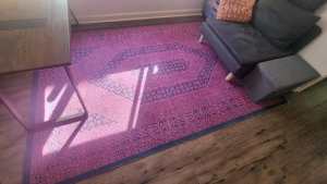 Large Pink/Navy Rustic Style Rug