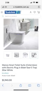 SMART TOILET - BNIB Lafeme toilet only $2750