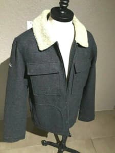 Super Dry Wool XXL Quilted and fully lined Sherpa Collar Men's Coat.