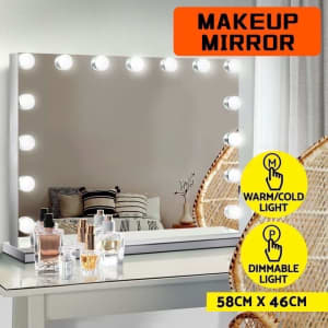 Hollywood Makeup Mirror Lights 15 LED Lighted Vanity Mirrors Wall WA