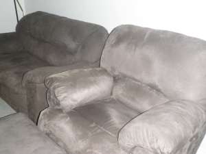 TWO SEATER LOUNGE WITH RECLINER MATCHING ARMCHAIR