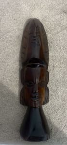 Vintage carved wooden Fijian tiki totem statue 