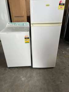 HAIER 202 LITRES FRIDGE FREEZER AND HOOVER 5.5 KG WASHING MACHINE TOP