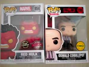 Funko Pop! Marvel Red Hulk and The Batman Oswald Cobblepot Chase