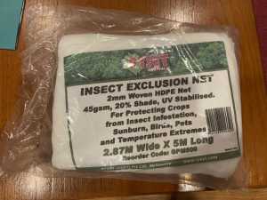 Insect exclusion netting