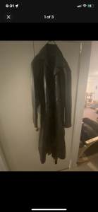 Full length leather trench coat