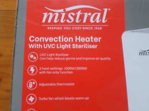 Convection Heater /UVC Light Steriliser. BRAND NEW