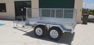 Tandem Trailer 8x5 Heavy Duty Hot Dip Gal with cage