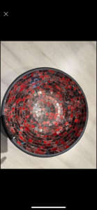 Red Mosaic Bowl 50cm diameter no damage