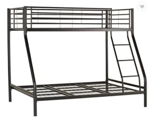 Trio bunk bed- black metal frame.