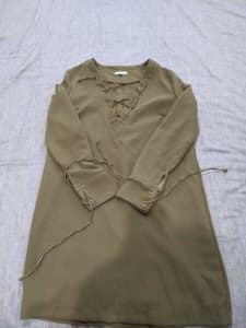 Kookai Khaki Dress Size 38 BNWNT