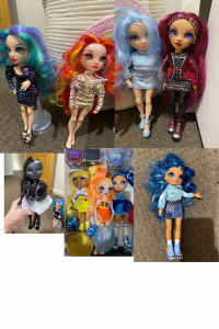 Collection rainbow, shadow, junior high dolls plus colour changing car