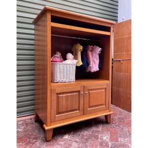 Solid Tasman Oak Kids Childs Nursery Wardrobe /Storage Cabinet