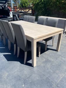 Dining table with 8 chairs, buffet, coffee table and side table