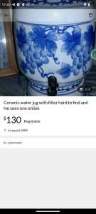 Japanese ceramic water jug filter very unique and old hard to find 