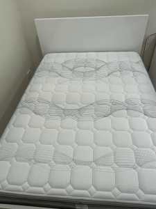 Double Bed with Mattress and Mattress protector