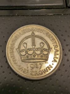Australia 1937 Silver Crown $50