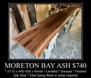 MORETON BAY ASH HARDWOOD TIMBER SLABS - Timber Obsession
