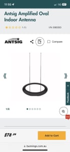 Antsig Amplified Oval Indoor Antenna