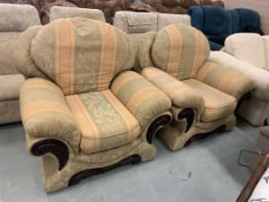 2 matching large armchairs on wheels- Deliver or Pick up
