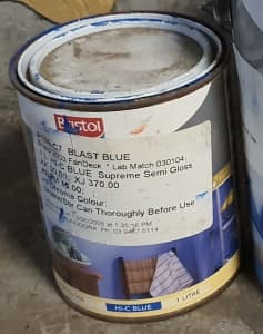 1L Bristol Blast Blue, FULL unused, Carlton pickup