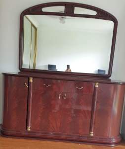 Wooden Storage Unit with Mirror