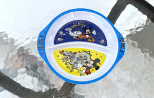 Kids Boys Girl Divider Plate Bowl Mickey Mouse Small Divided Separated
