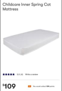 Cot mattress with Free cover sheets