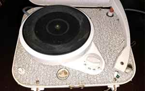 His Masters Voice HMV Minigram Compact Valve Record Player.