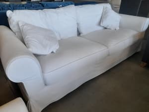 Brand New Chloe Designer White Linen 3 Seater Couch $2,900 RRP