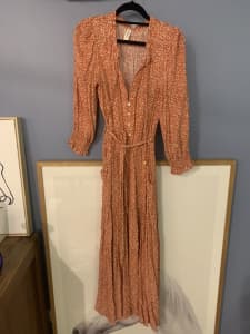 KIVARI Terracotta/Burnt Orange Long Sleeve Maxi Dress Size XS/6