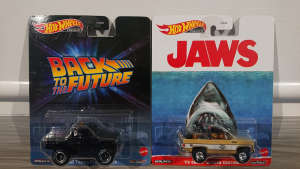 Hot wheels premium jaws and back to the future