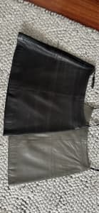 Two kookai leather skirts, black and grey, size 34
