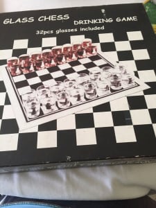 Glass Chess Drinking Game Set - Perfect Birthday Gift