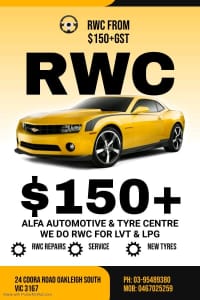 RWC Certificate $150+gst