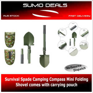 Survival Spade Camping Compass Mini Folding Shovel